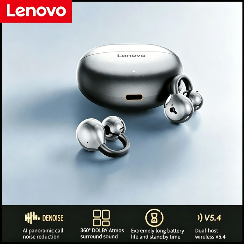 Type C Wired Earphones With Mic - Lenovo Kablosuz Bluetooth 5.4 Kulaklık TWS