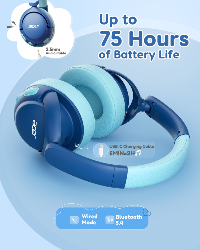 Acer OHR725 Çocuk Bluetooth 5. - Anc Wireless Over Ear Headphones incelemesi ve fiyatı